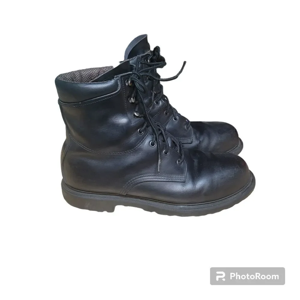 COPY - Red Wing Men's Black Leather Gore-Tex  Steel Toe Work Boots. Size 12